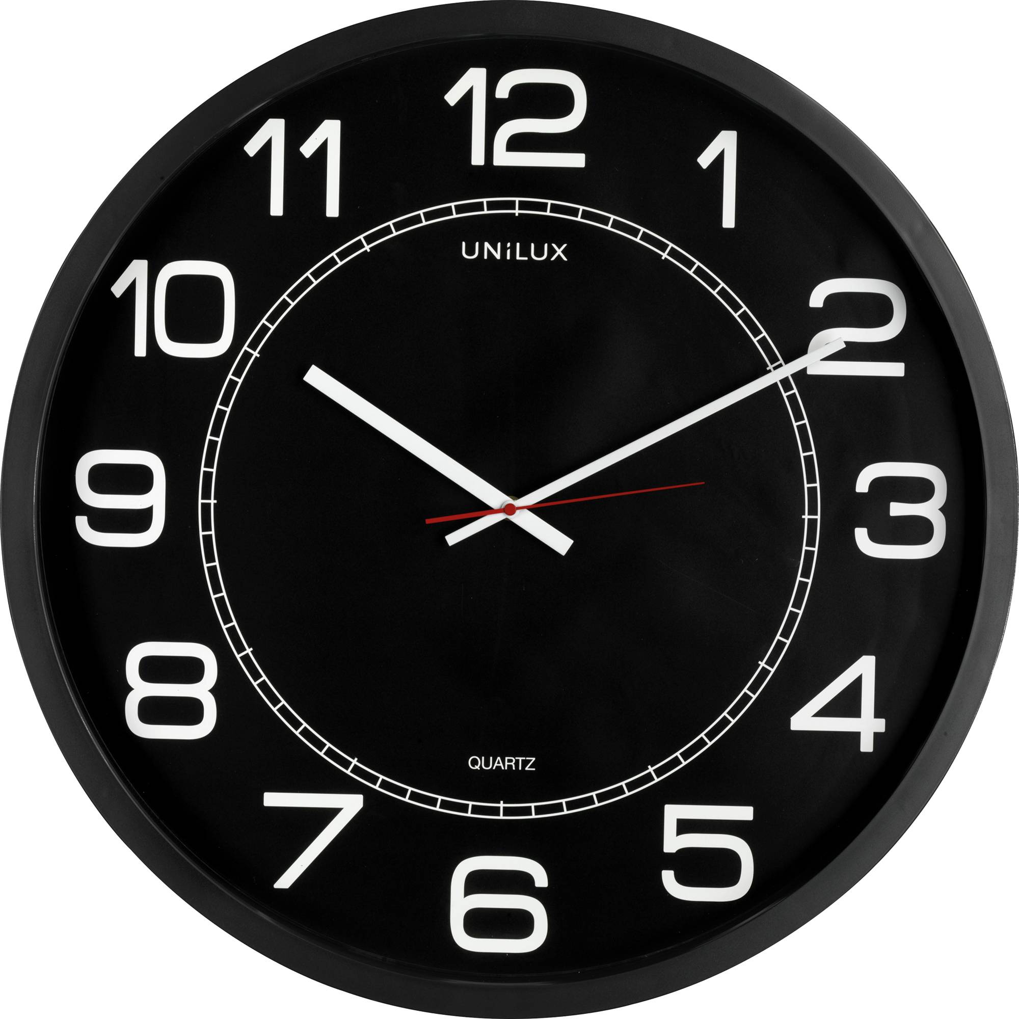 UNILUX Wanduhr Mega 400094568 57,5cm Kunststoff sw