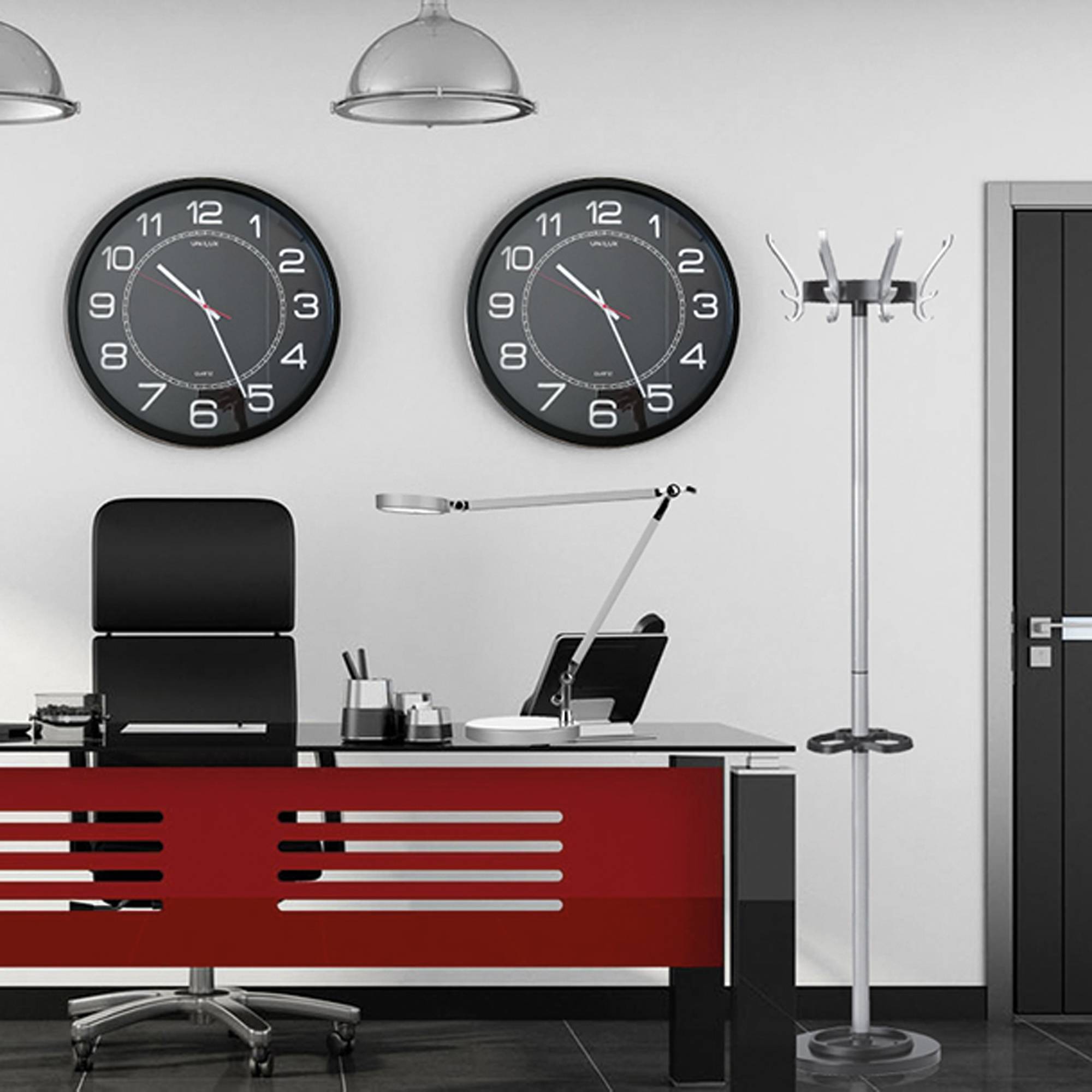 UNILUX Wanduhr Mega 400094568 57,5cm Kunststoff sw