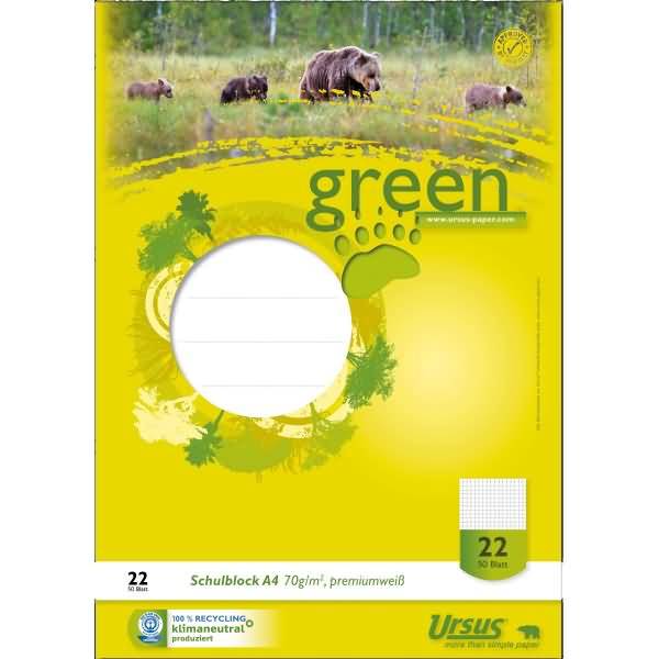 Schulblock A4 Lineatur 22 kariert 50 Blatt