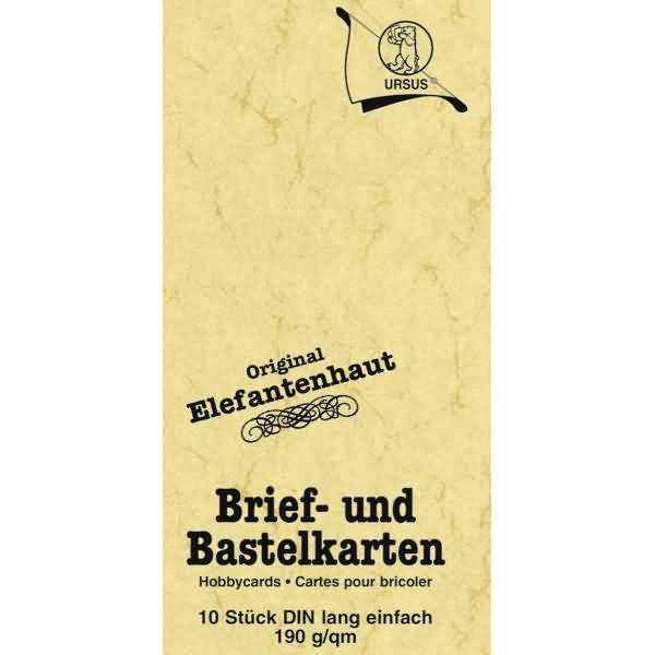 Elefantenhaut Briefkarten 190g/qm DINlang VE=10 Stück chamois