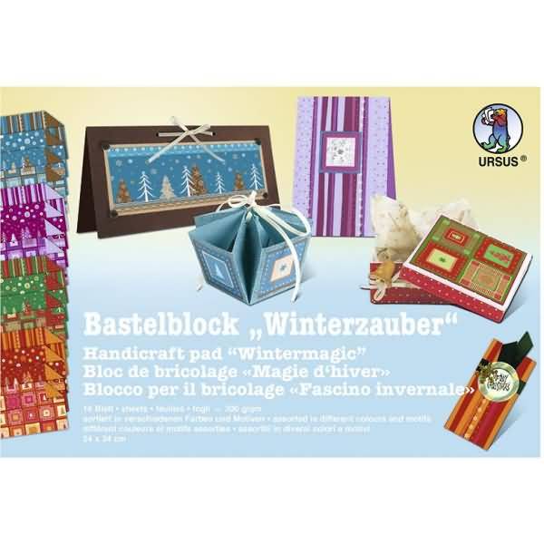Bastelblock Winterzauber 300g/qm 24x34cm VE=16 Blatt sortiert