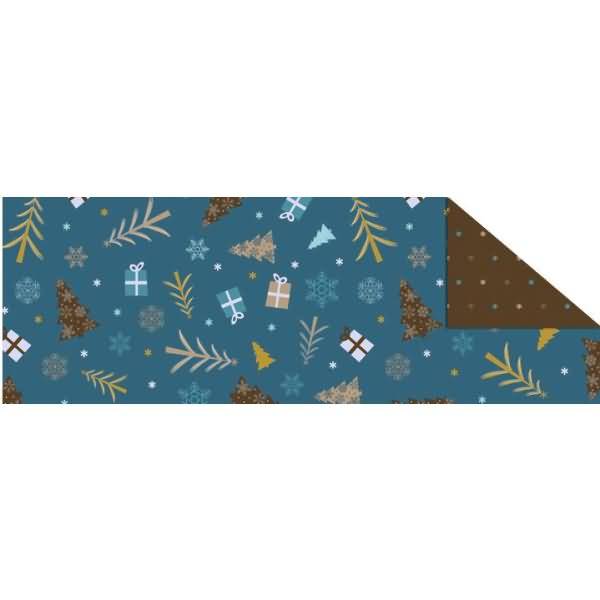 Fotokarton Winterzauber petrol/braun 300g/qm A4 Motiv 5