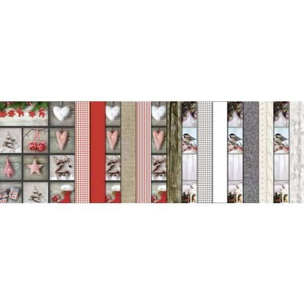 Bastelblock Landhaus Winter 300g/qm 24x34cm VE=16 Blatt sortiert