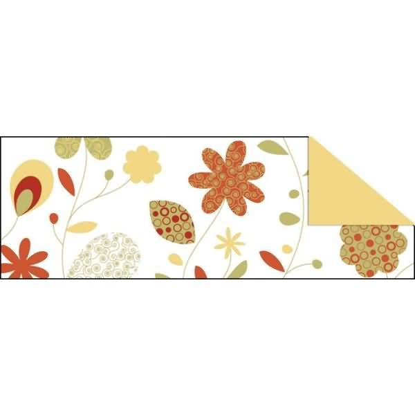 Fotokarton Landhausblumen 300g/qm A4 orange/grün