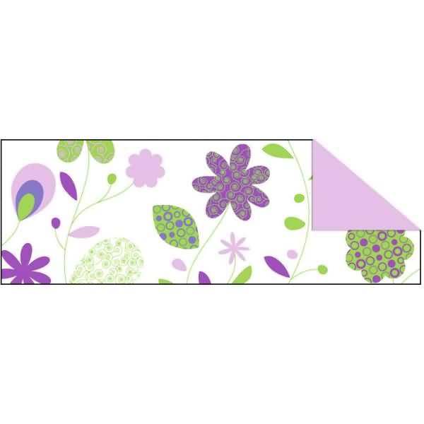 Fotokarton Landhausblumen 300g/qm A4 flieder/grün