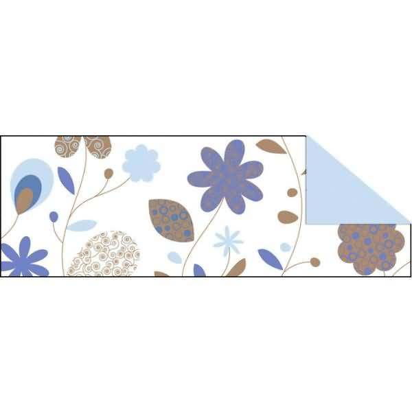 Fotokarton Landhausblumen 300g/qm A4 blau/braun