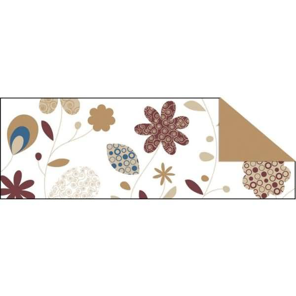 Fotokarton Landhausblumen 300g/qm A4 braun/petrol