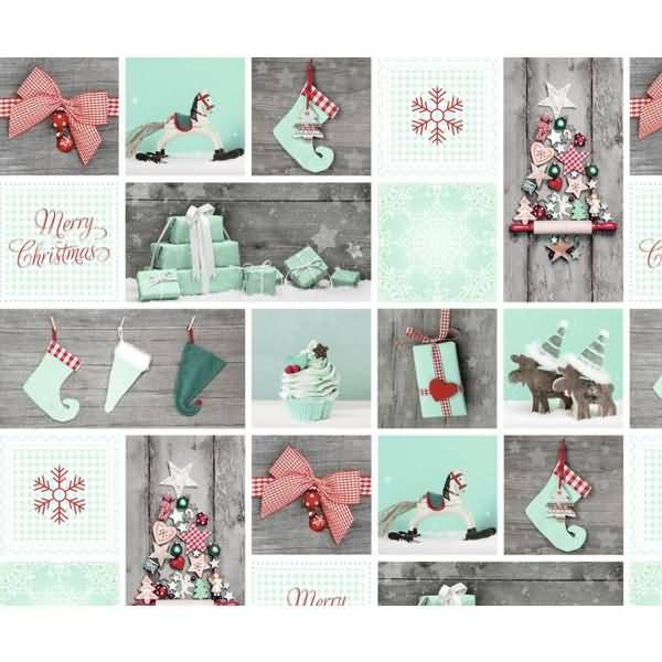 Motiv-Fotokarton 300g/qm 49,5x68cm Weihnachten mint/rot