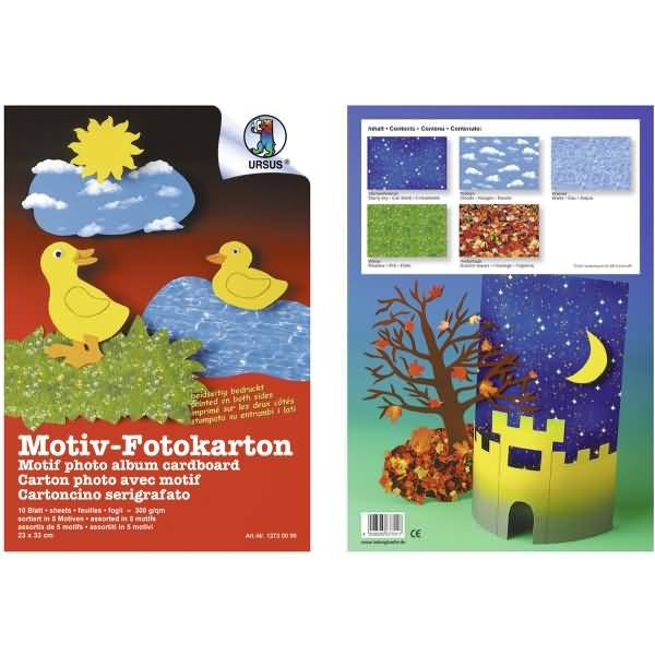Motiv-Fotokarton 300g/qm 23x33cm VE=10 Bogen 5 Motive Sortierung 2