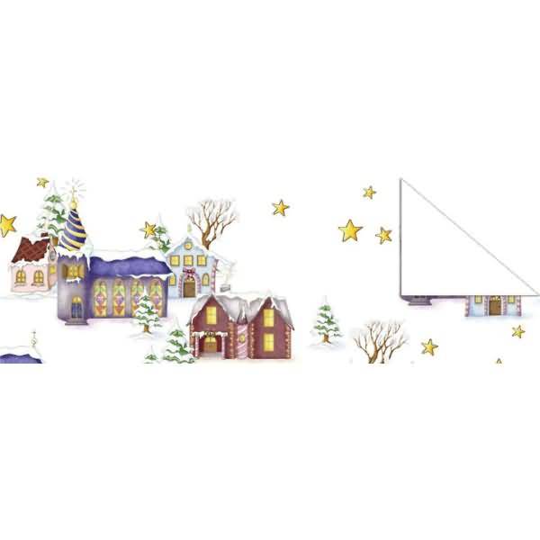 Fotokarton Winterwonderland 300g/qm 49,5x68cm Dörfchen