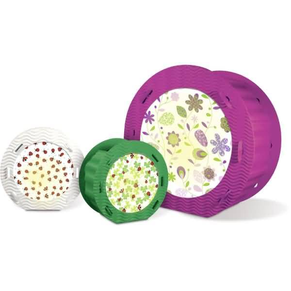 Laternen rund 3D-Wellpappe 11,5cm VE=10 Stück 8 Farben sortiert