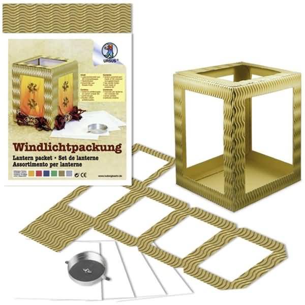 Windlichtpackung 10x12cm gold