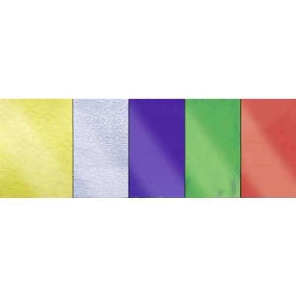 Alu-Bastelkarton 300g/qm 23x33cm VE=5 Blatt 5 Farben sortiert