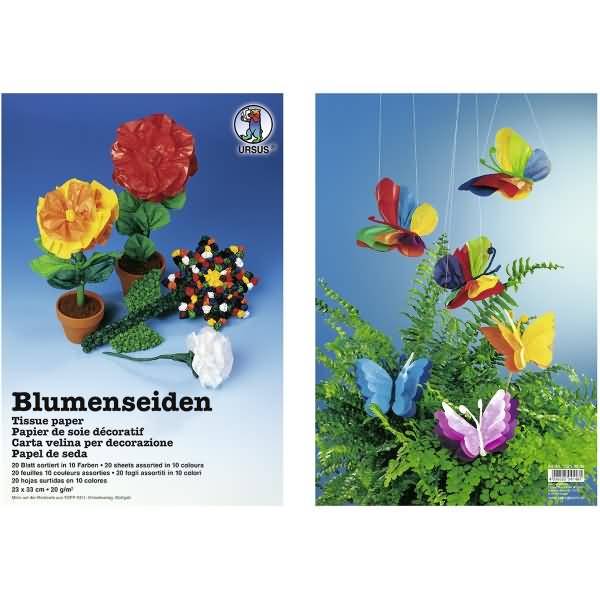 Blumenseiden 20g/qm 23x33cm VE=20 Blatt 10 Farben sortiert