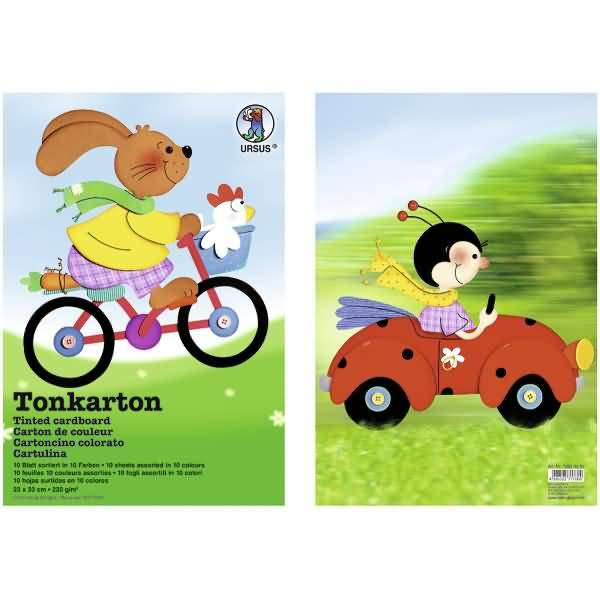 Tonkarton 220g/qm 23x33cm VE=10 Bogen 10 Farben sortiert