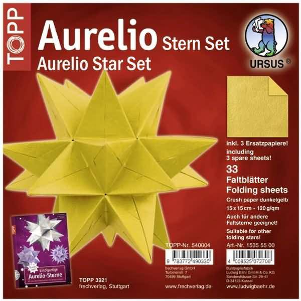 Faltblätter Aurelio Stern Crush paper 120g/qm 15x15cm gelb