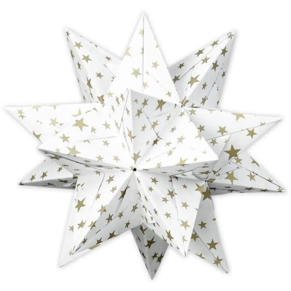 Faltblätter Aurelio Stern 90g/qm 20x20cm weiß/gold