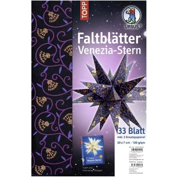 Faltblätter Venezia-Stern Indian style 120g/qm 7x30cm Shiva