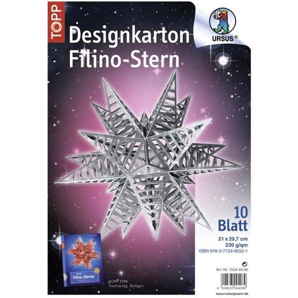 Designkarton Filino-Stern 230g/qm 21x29,7cm silber