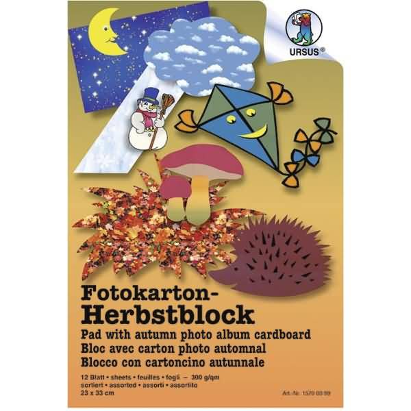 Fotokarton Herbst Block 23x33cm VE=12 Blatt sortiert