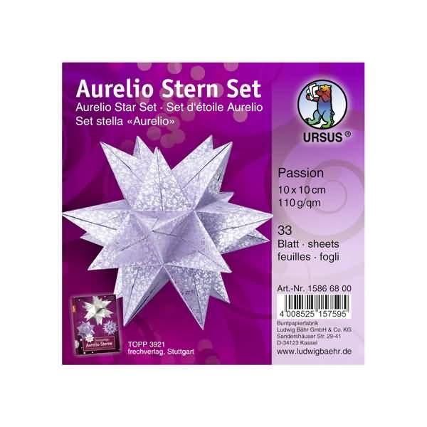 Faltblätter Aurelio Stern Passion 110g/qm 10x10cm silber