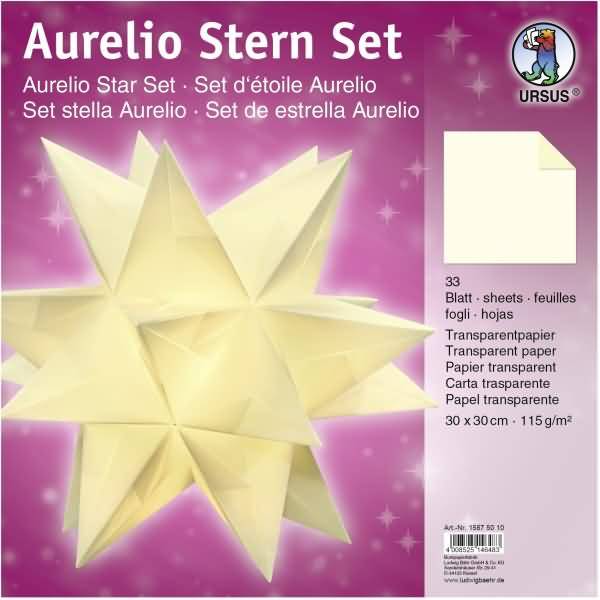 Faltblätter Aurelio Stern Transparentpapier 115g/qm 30x30cm 33 Blatt creme