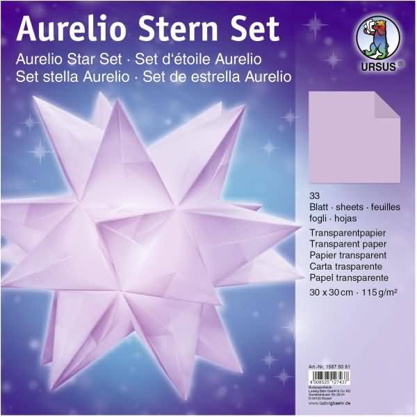 Faltblätter Aurelio Stern Transparentpapier 115g/qm 30x30cm 33 Blatt lila