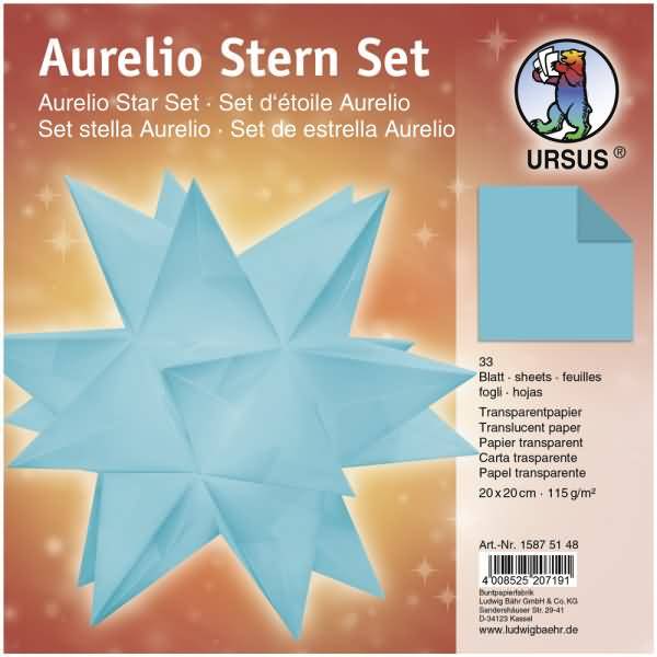 Faltblätter Aurelio Stern Transparentpapier 115g/qm 20x20cm 33 Blatt petrol