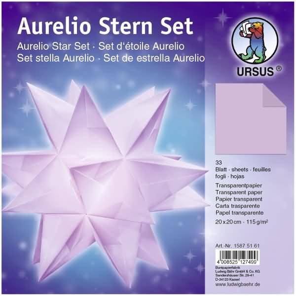 Faltblätter Aurelio Stern Transparentpapier 115g/qm 20x20cm 33 Blatt lila