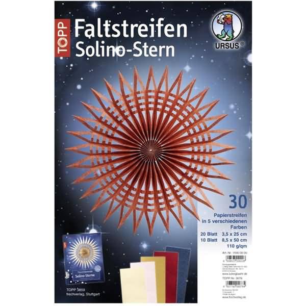Faltstreifen Solinostern 110g/qm 35x250mm / 85x500mm 30 Streifen farbig sortiert