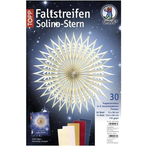 Faltstreifen Solinostern 110g/qm 50x300mm / 125x600mm 30 Streifen farbig sortiert