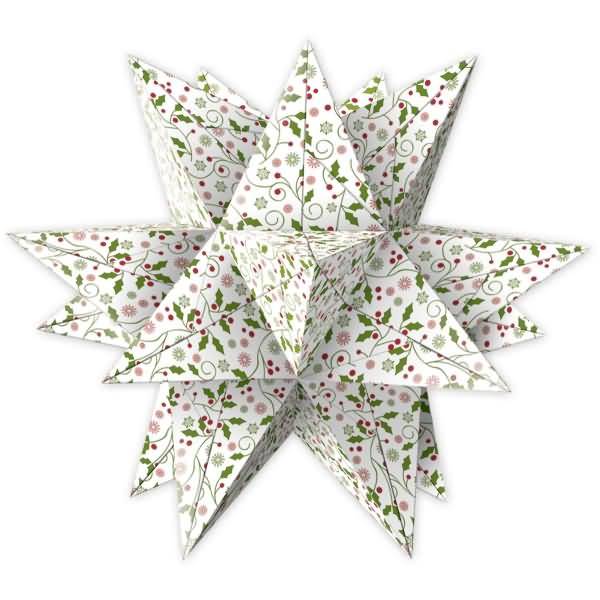 Faltblätter Aurelio Stern Ilex110g/qm 15x15cm weiß/rot/grün