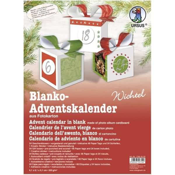 Adventskalender-Set Geschenkboxen blanko Wichtel 6,1x6,1x6,1cm