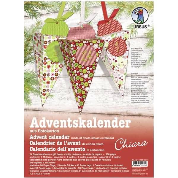 Adventskalender-Set Geschenkboxen Chiara 7,5x20x7,5cm