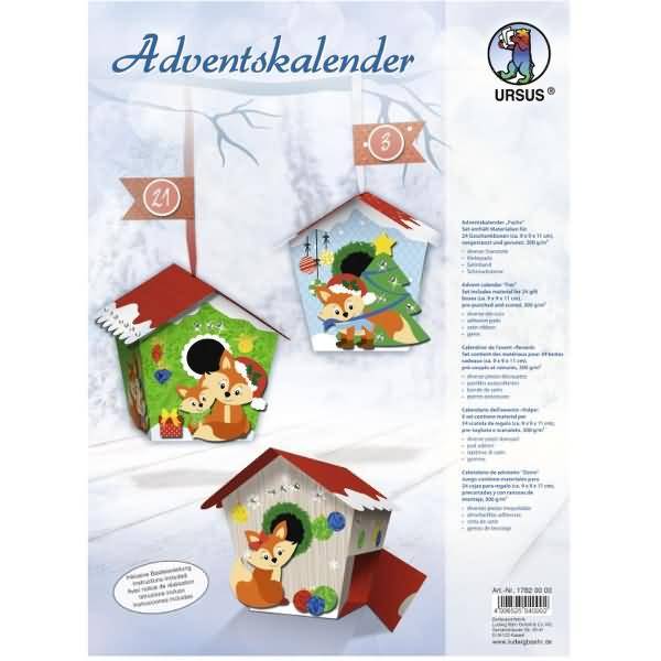 Adventskalender-Set Geschenkboxen Fuchs 9x9x11cm