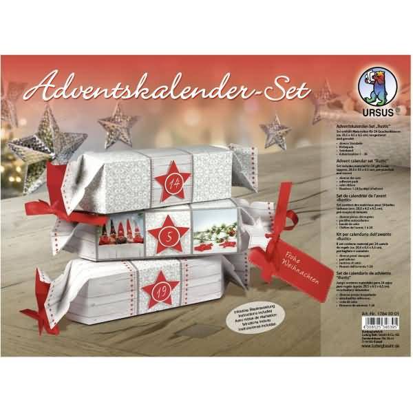 Adventskalender-Set Geschenkboxen Rustic 20,5x4,5x4,5cm