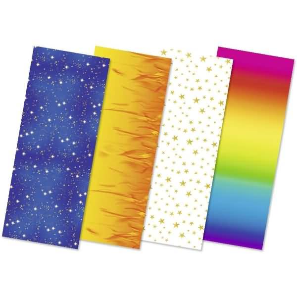 Laternenzuschnitte Transparentpapier 115g/qm 20x50cm VE=25 Blatt 4 Motive