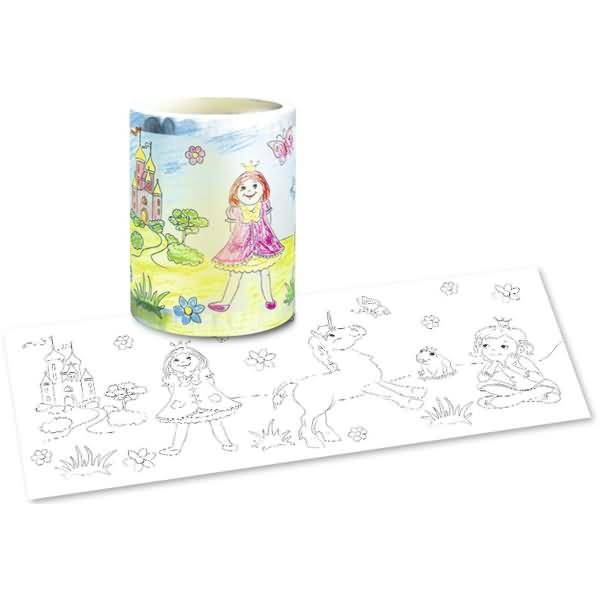 Laternenzuschnitte Prinzessin Ausmal-Transparentpapier 115g/qm 20x50cm VE=25 Blatt