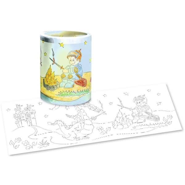 Laternenzuschnitte Ritter Ausmal-Transparentpapier 115g/qm 20x50cm VE=25 Blatt