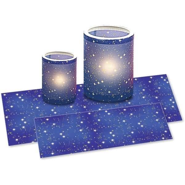 Laternenzuschnitte Sternenhimmel Transparentpapier 115g/qm 15,5x37cm VE=25 Blatt