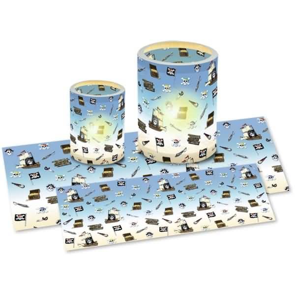 Laternenzuschnitte Piraten Transparentpapier 115g/qm 15,5x37cm VE=25 Blatt