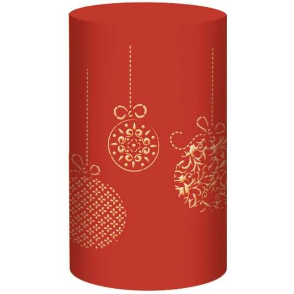 Silhouetten-Tischlicht Filigrano Weihnachtskugeln rot