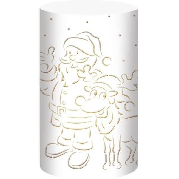 Silhouetten-Tischlicht Filigrano Weihnachtsmann weiß