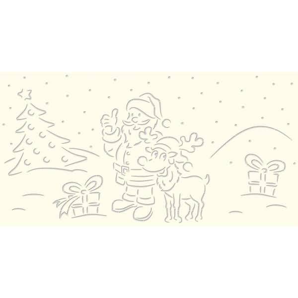 Silhouetten-Tischlicht Filigrano Weihnachtsmann creme