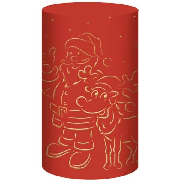 Silhouetten-Tischlicht Filigrano Weihnachtsmann rot