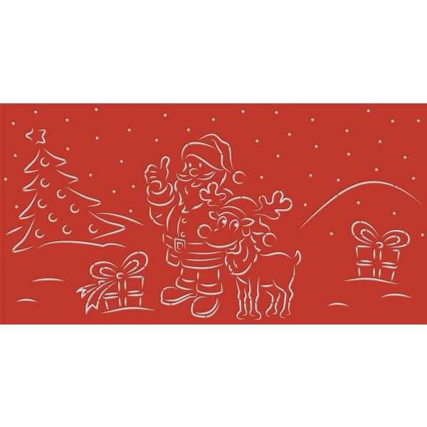 Silhouetten-Tischlicht Filigrano Weihnachtsmann rot
