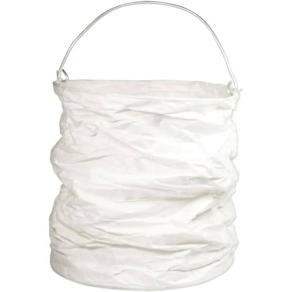 Papierlaterne Mini blanko Höhe 17-19cm Durchmesser 13cm weiß VE=4 Stück