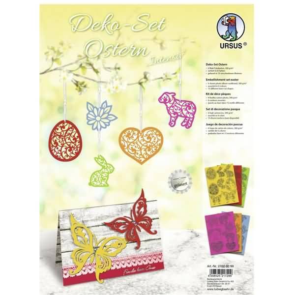 Deko-Set Ostern 'Intensiv' 6 Blatt Fotokarton 300g/qm sortiert