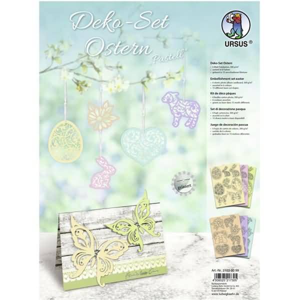Deko-Set Ostern 'Pastell' 6 Blatt Fotokarton 300g/qm sortiert