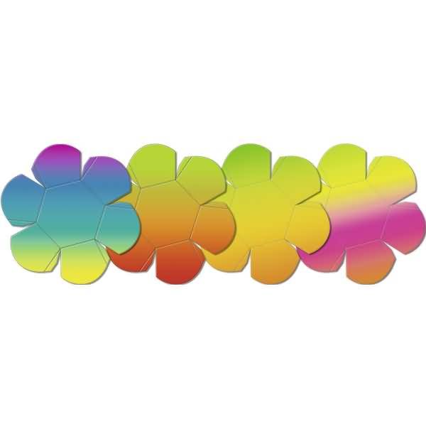 Regenbogen-Fotokarton Ostenest 15x15cm 6-eckig VE=8 Stück